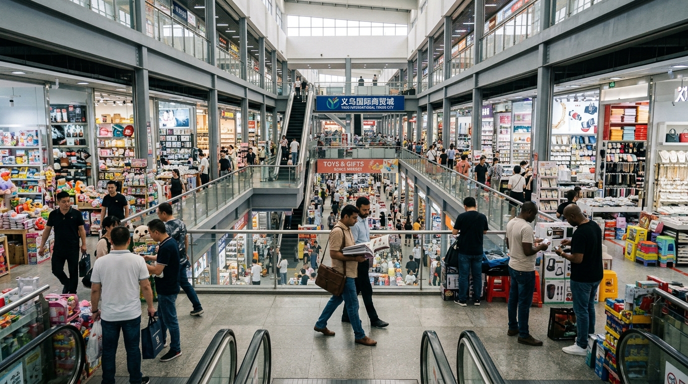 Inside Yiwu International Trade City wholesale market showrooms