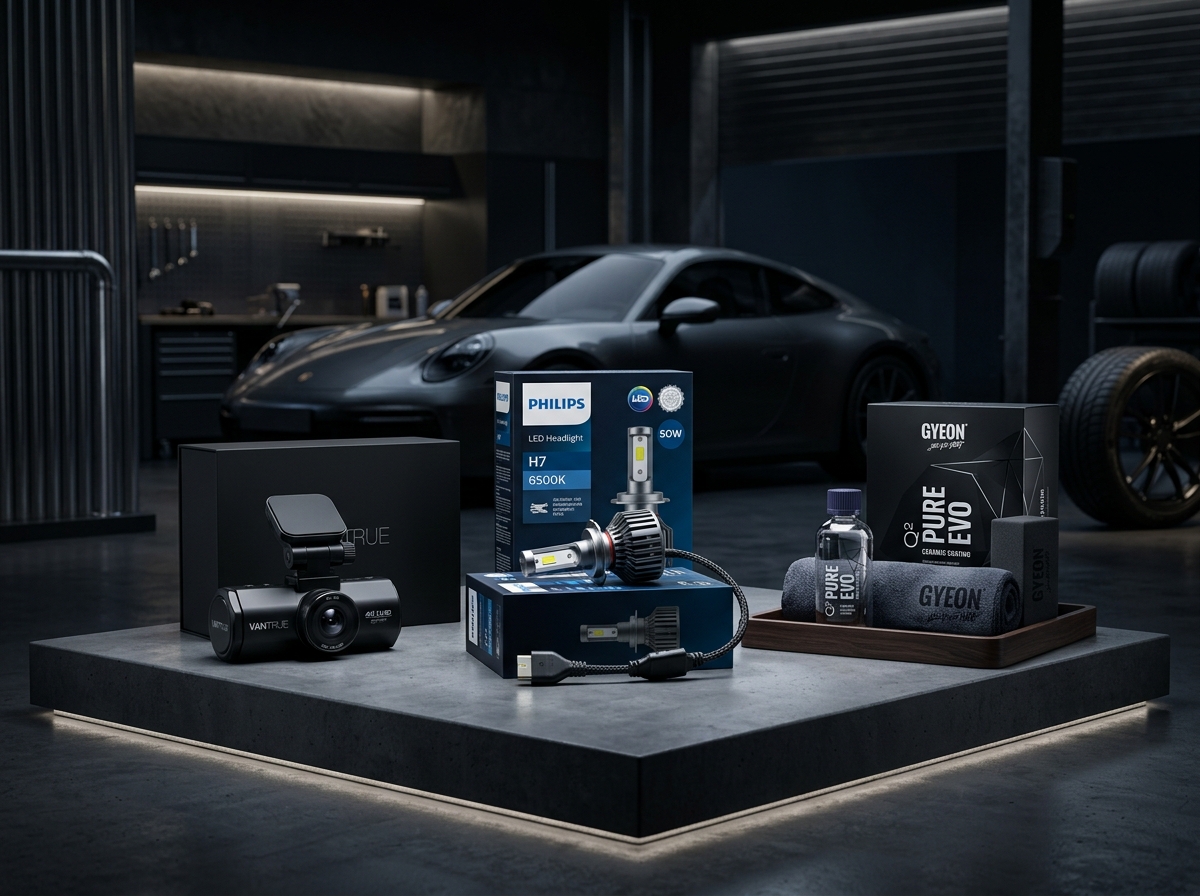 Automotive accessories LED retrofit headlights and dash cams manufactured in China